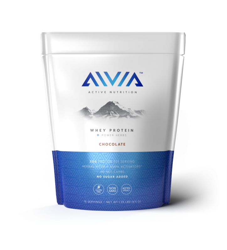 AIVIA Whey Protein label