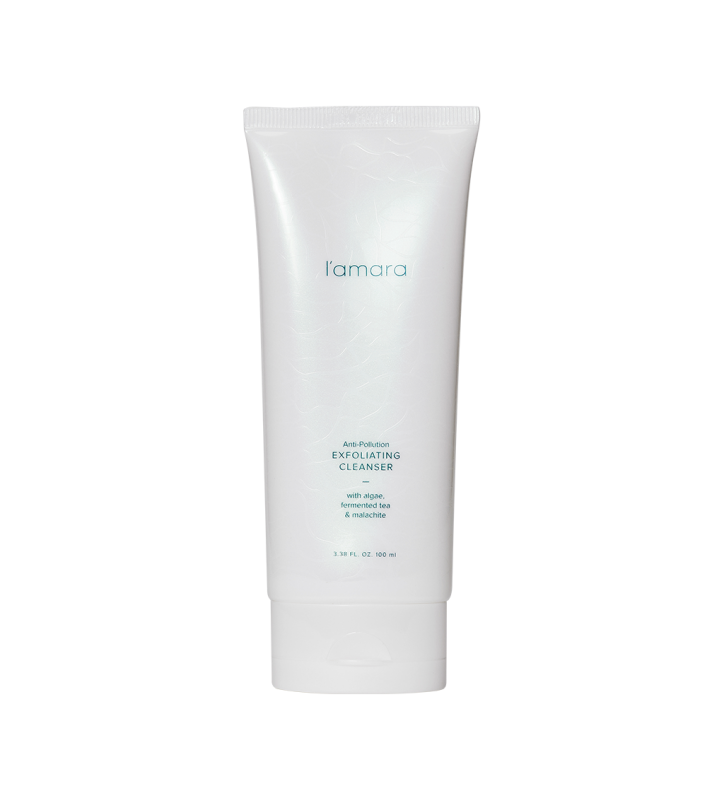 l'amara® Anti-Pollution Exfoliating Cleanser label