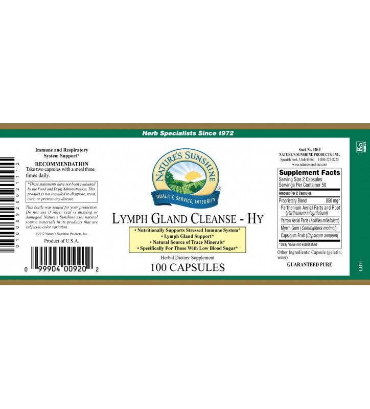 Lymph Gland Cleanse Hy 100 Caps